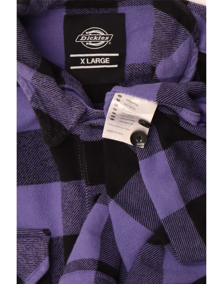 Męska koszula flanelowa Dickies XL, bawełniana w fioletową kratkę