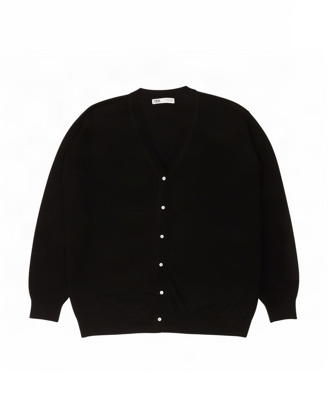 Damski sweter oversize Zara UK 16, duży, czarny poliester