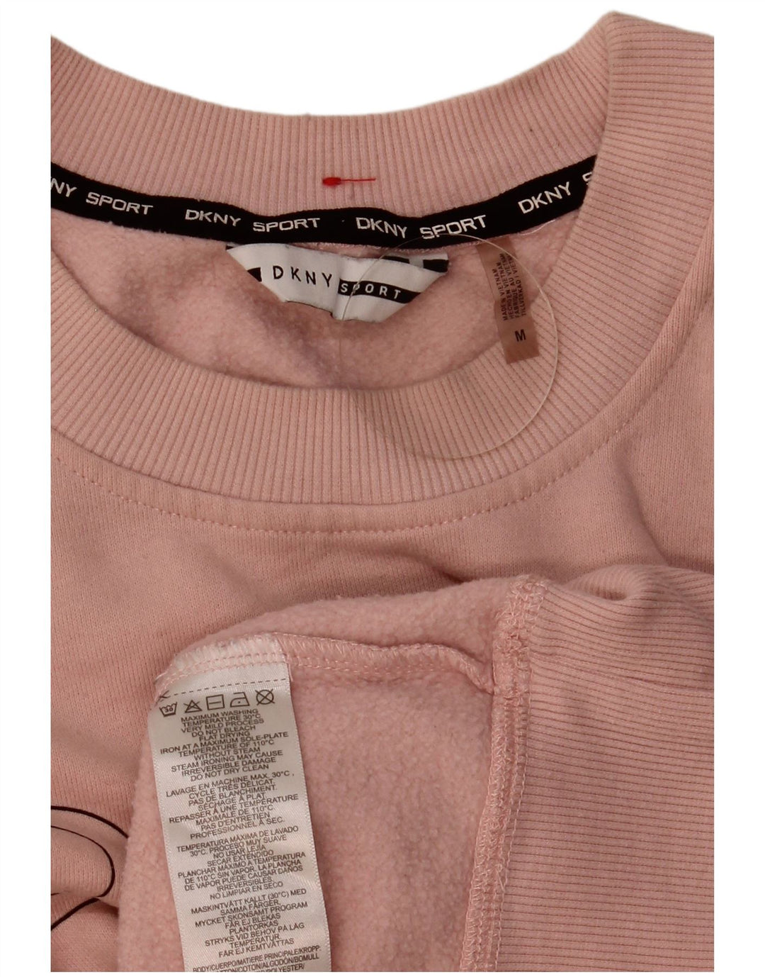 Damska bluza oversize Dkny z grafiką UK 14, średnia różowa bawełna