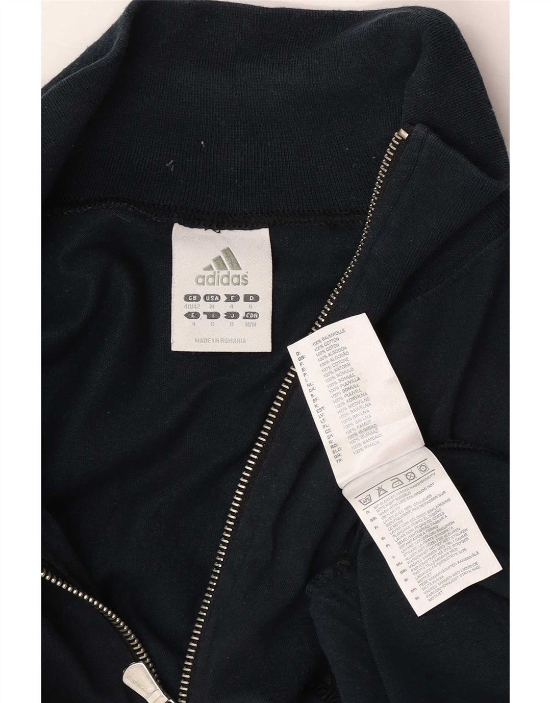 Adidas Męska bluza dresowa UK 40/42 Średni granatowy, bawełniany