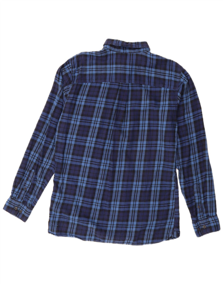 Męska koszula flanelowa JACK & JONES, bawełniana, w średnią granatową kratkę