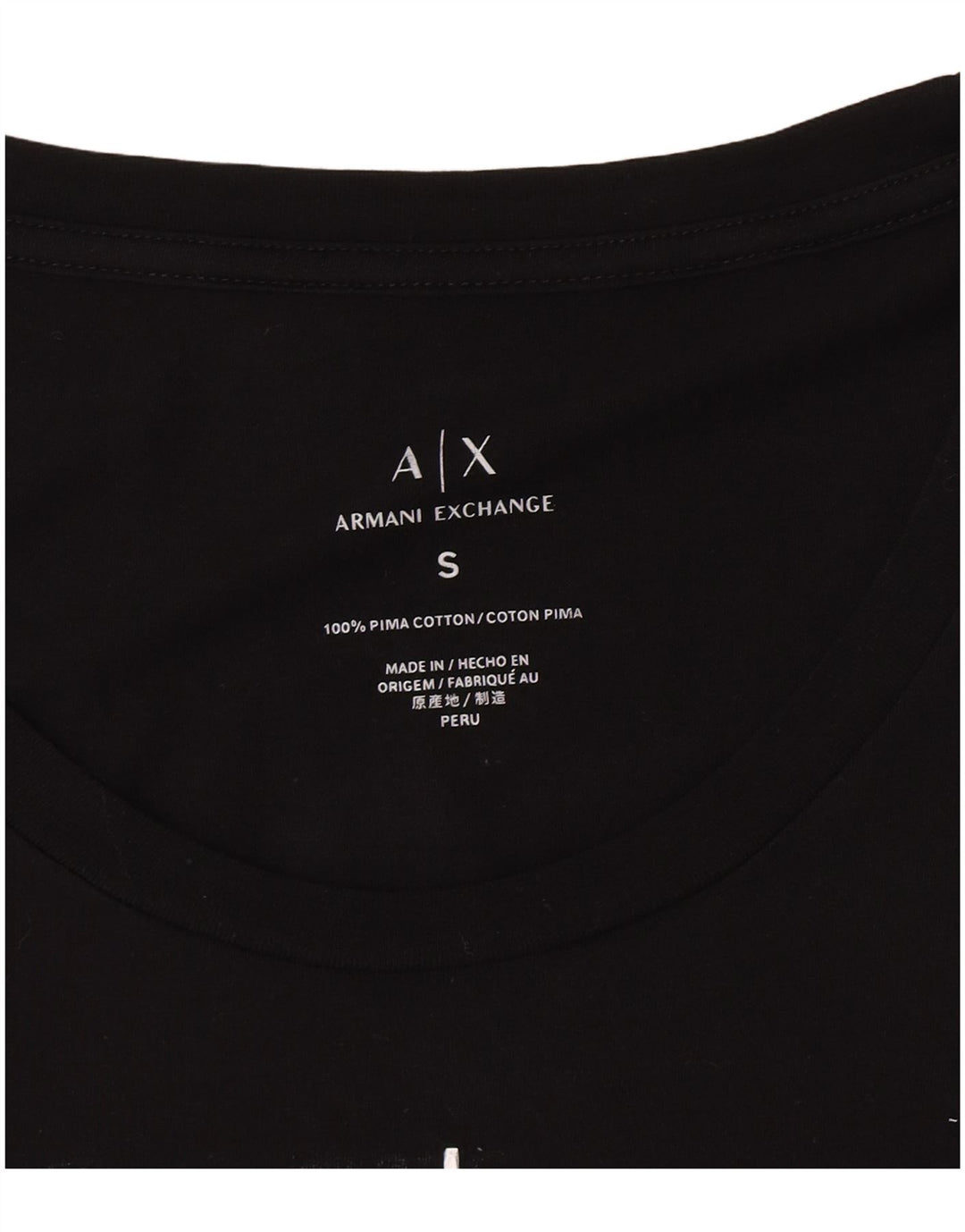 Damski top graficzny Armani Exchange UK 8, małe czarne logo