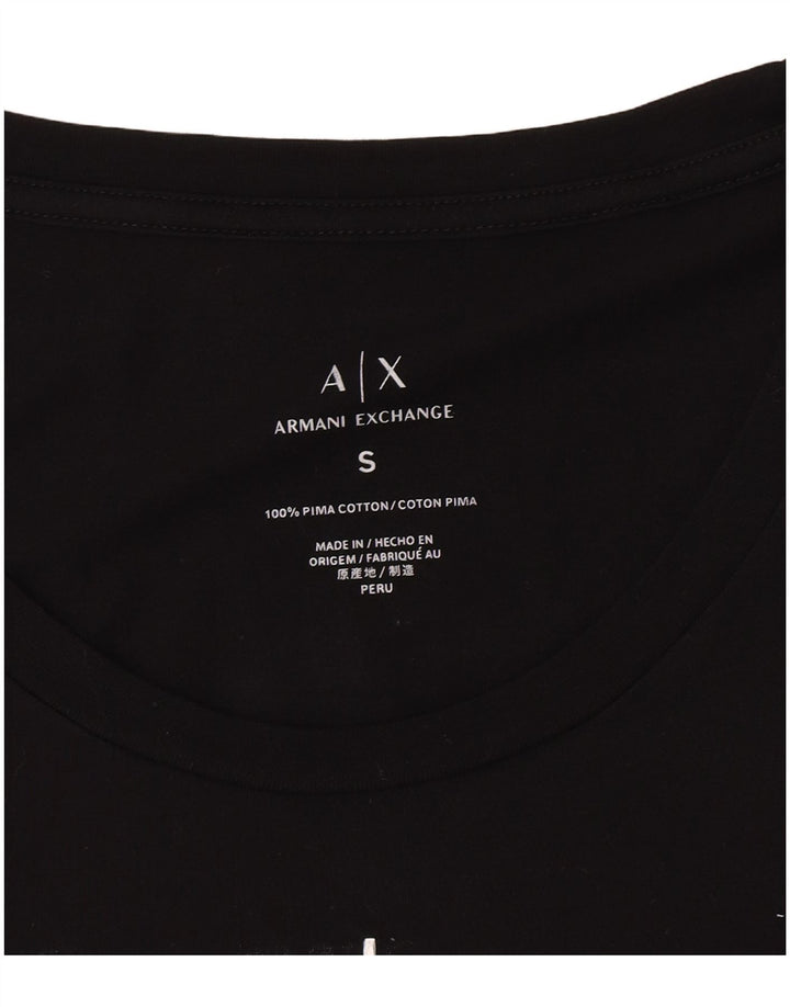Damski top graficzny Armani Exchange UK 8, małe czarne logo