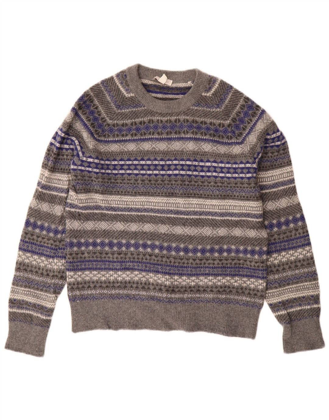 Sweter damski Gap z okrągłym dekoltem UK 14 Średni szary Fair Isle Wool