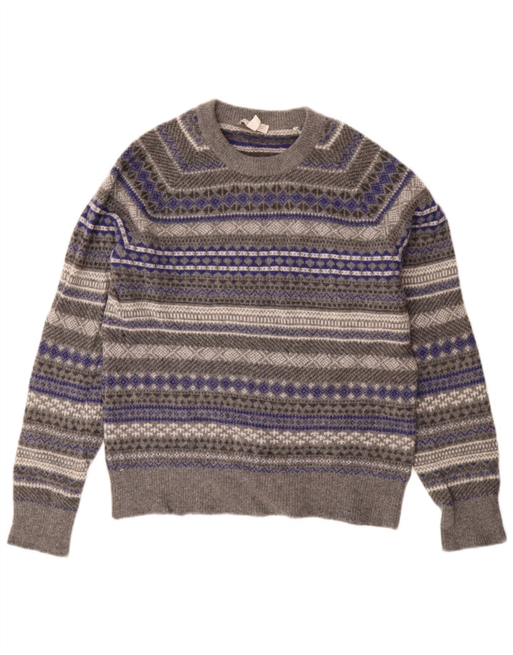 Sweter damski Gap z okrągłym dekoltem UK 14 Średni szary Fair Isle Wool