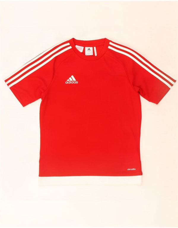 Adidas Boys Climalite T-Shirt Top 13-14 Years Red Polyester