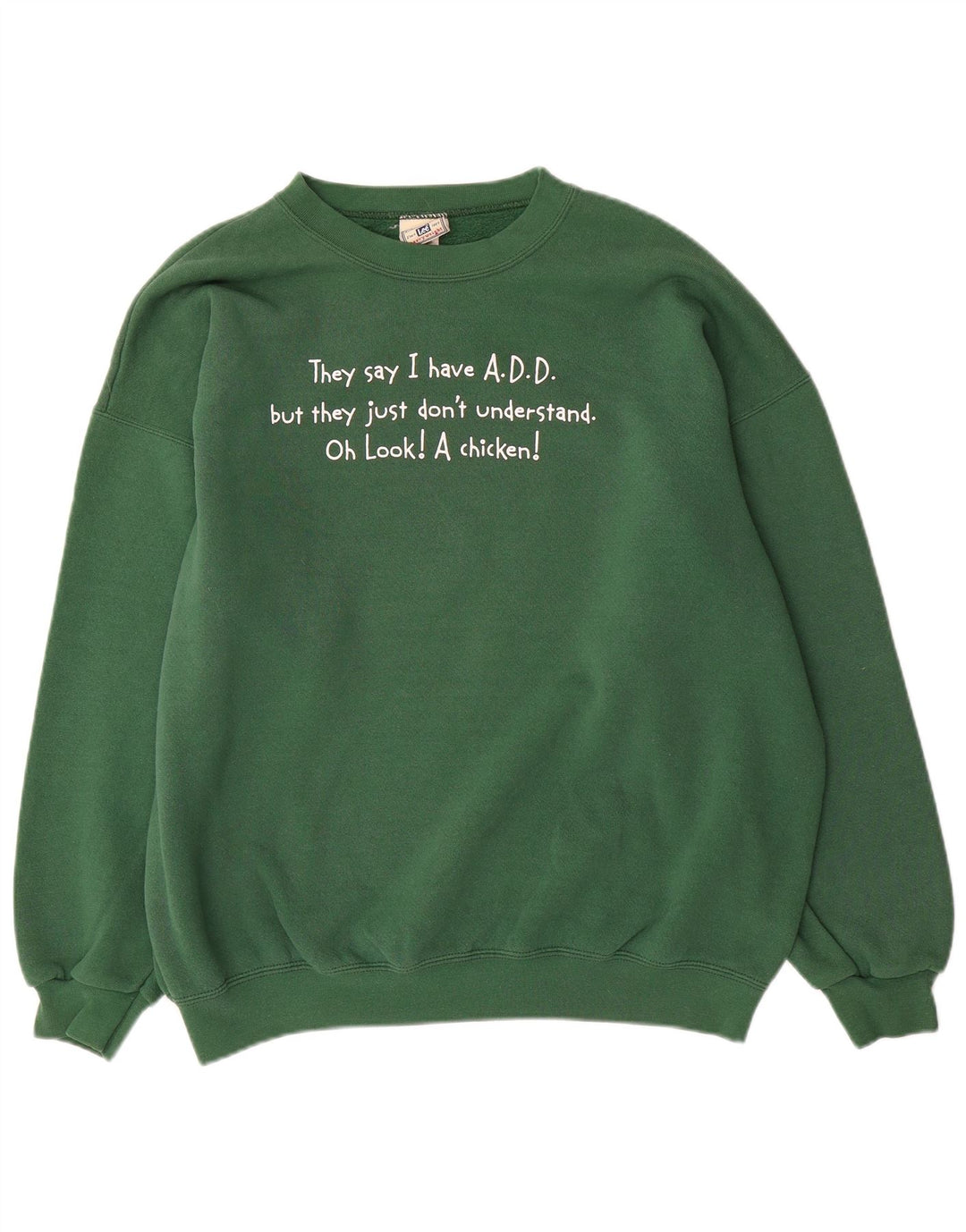 Męski sweter Lee z grafiką XL, zielony, bawełniany
