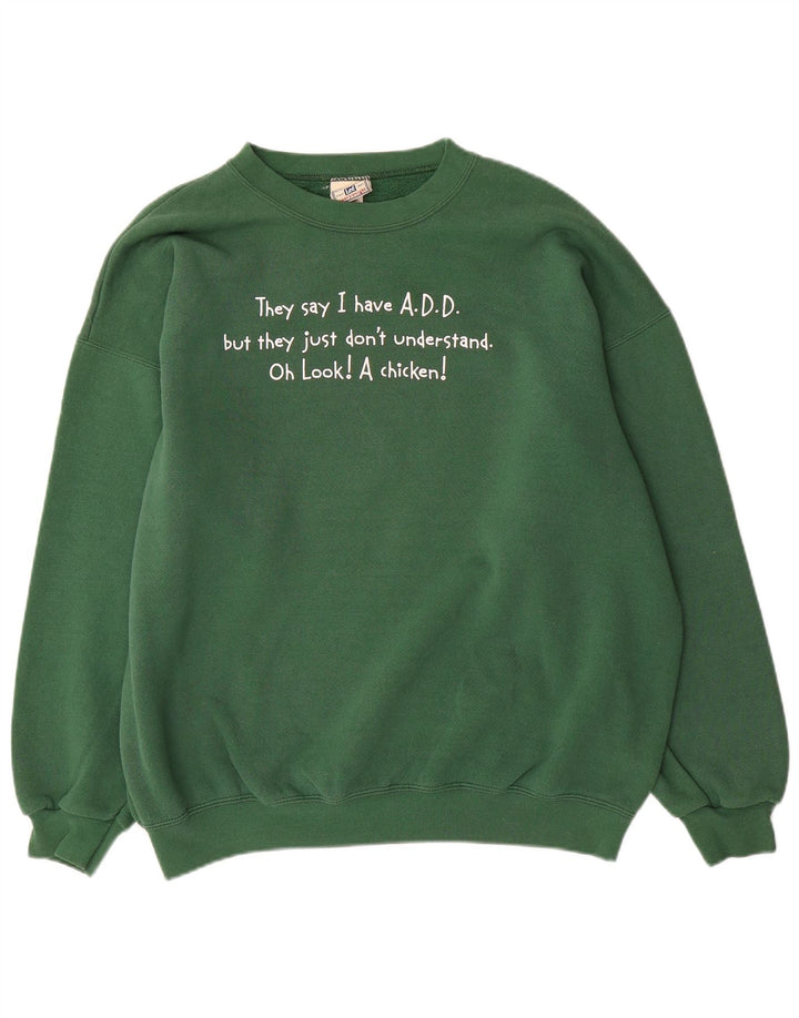 Męski sweter Lee z grafiką XL, zielony, bawełniany
