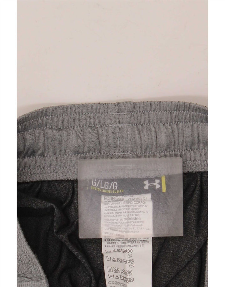Męskie spodnie dresowe Under Armour, duże, szare, z blokami kolorów, poliestrowe
