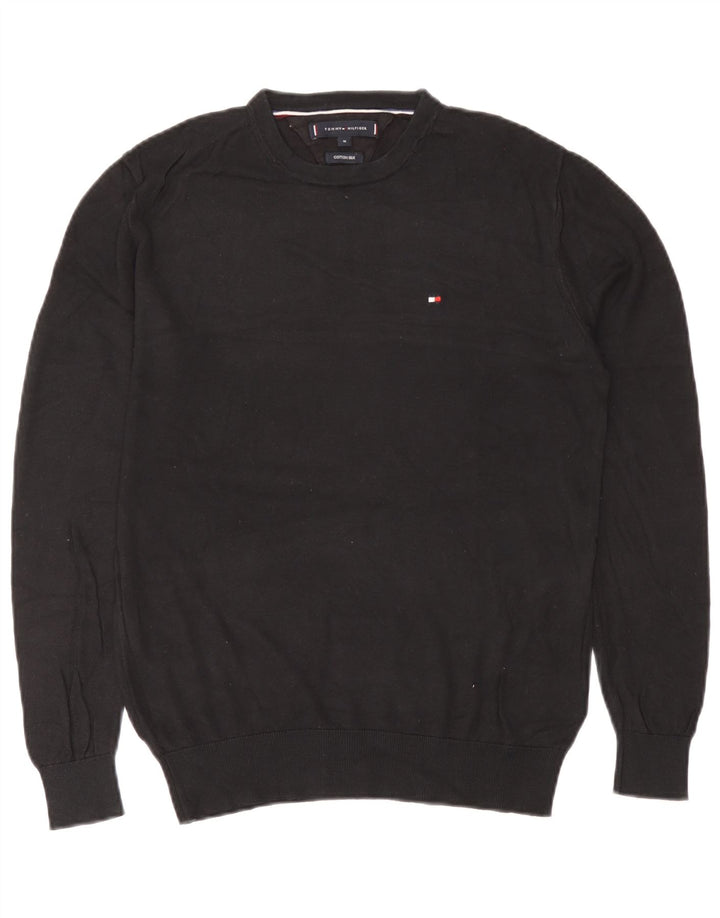 Męski sweter z okrągłym dekoltem Tommy Hilfiger, średniej wielkości, czarny, bawełniany