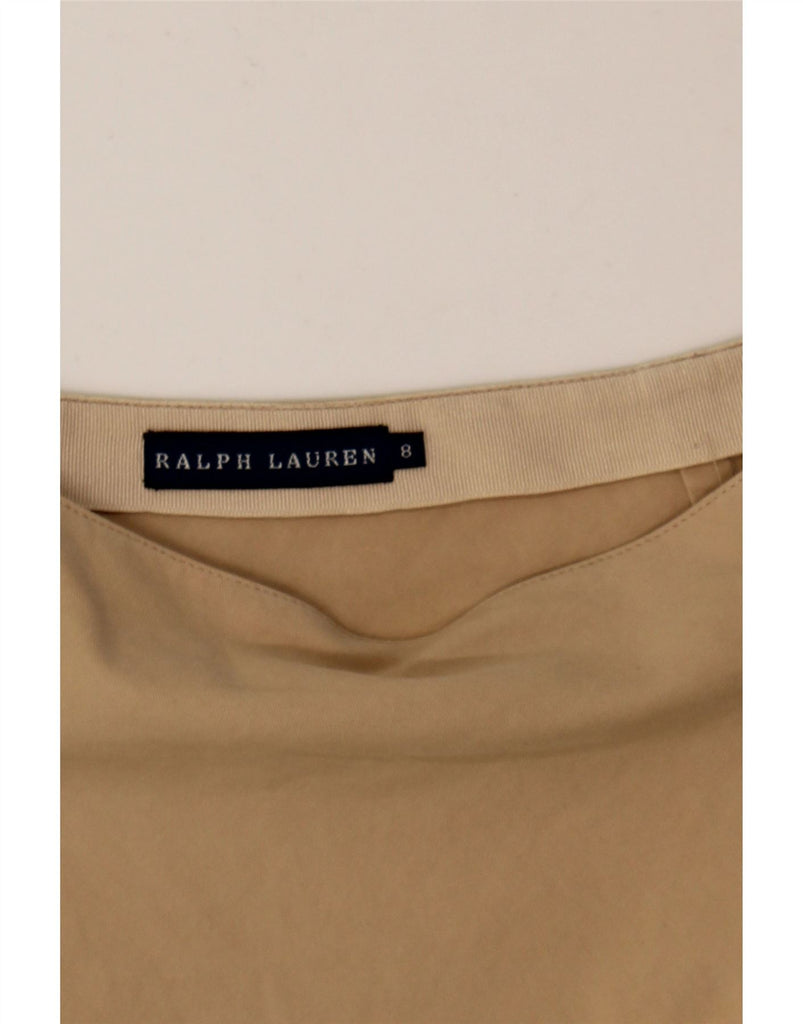 RALPH LAUREN Womens Flared Skirt US 8 Medium W28  Beige Cotton Vintage Ralph Lauren and Second-Hand Ralph Lauren from Messina Hembry 