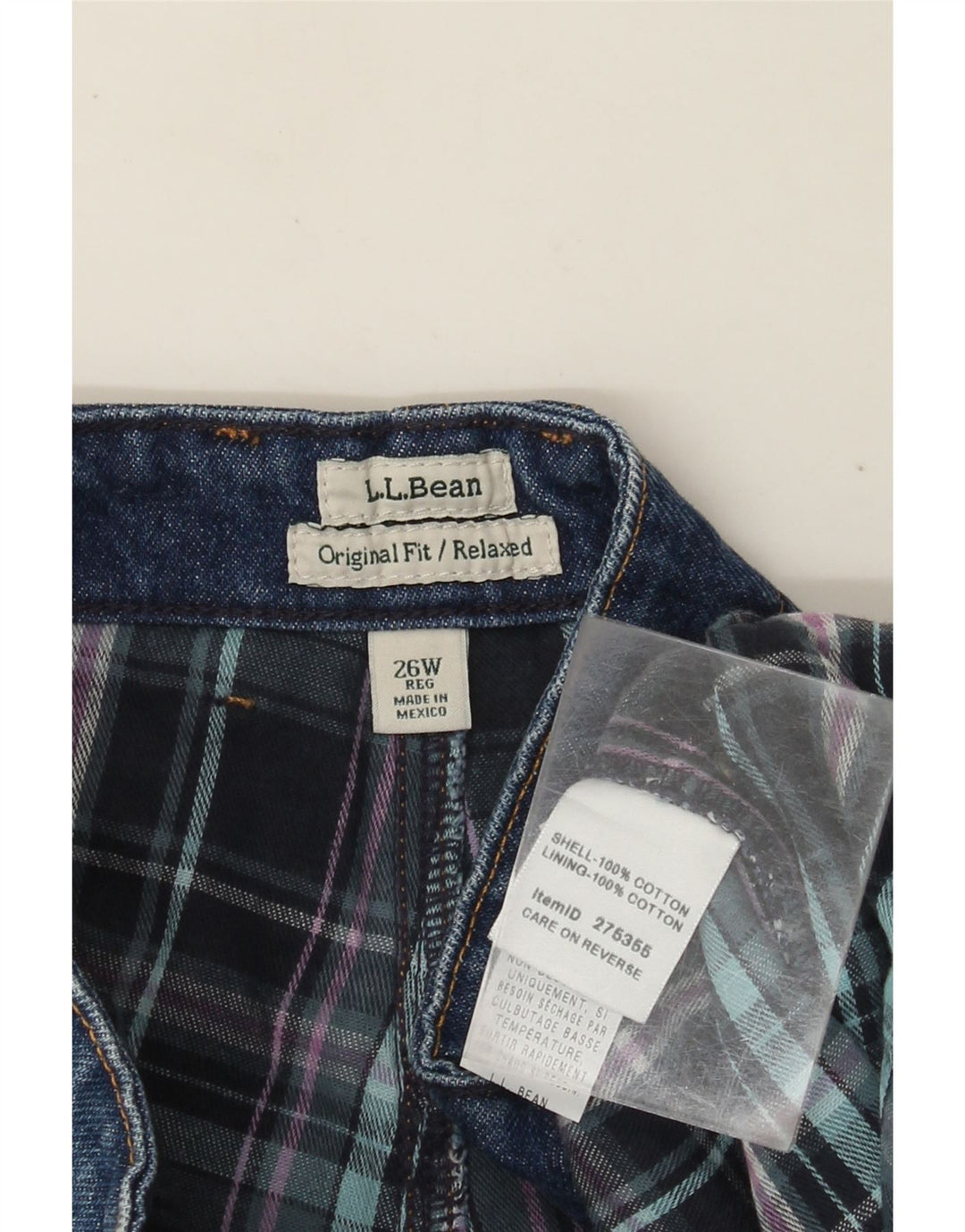 L.L.BEAN Damskie jeansy proste o oryginalnym kroju US 26 5XL W52 L30 Niebieskie