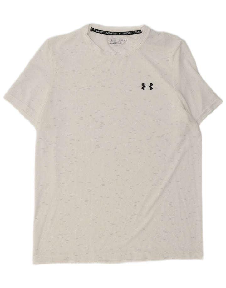 Męski t-shirt Under Armour, duży, biały, nakrapiany nylon