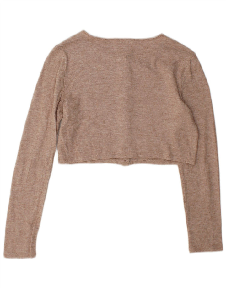Sweter damski Zara Crop Cardigan UK 14 Średni Beżowy Wiskoza