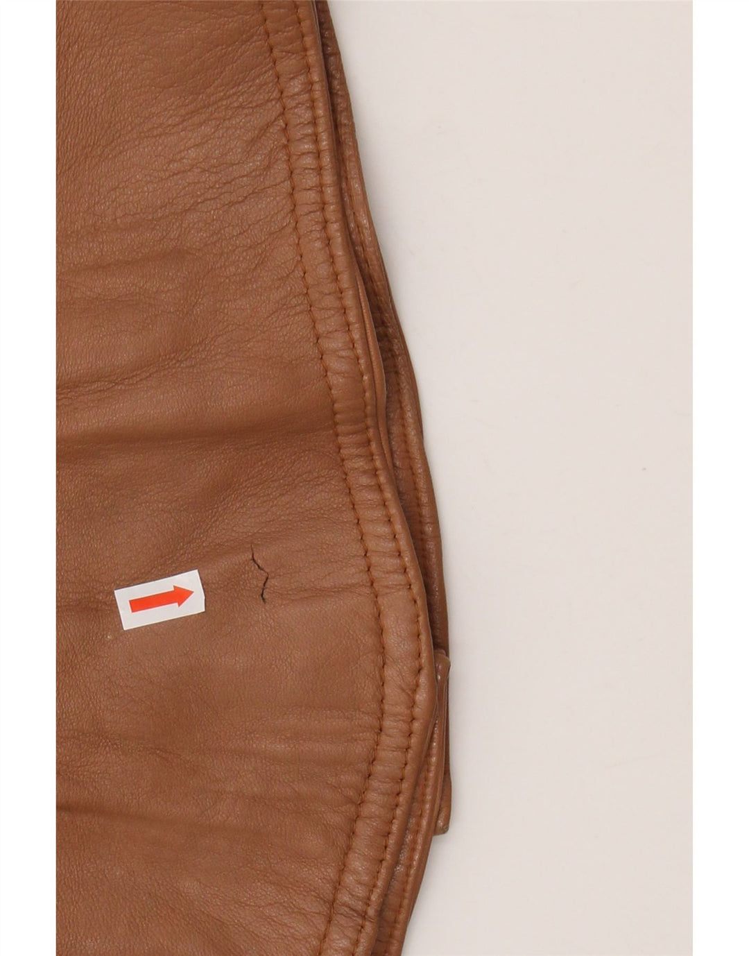 Vintage damska kurtka skórzana UK 14, średnia brązowa skóra