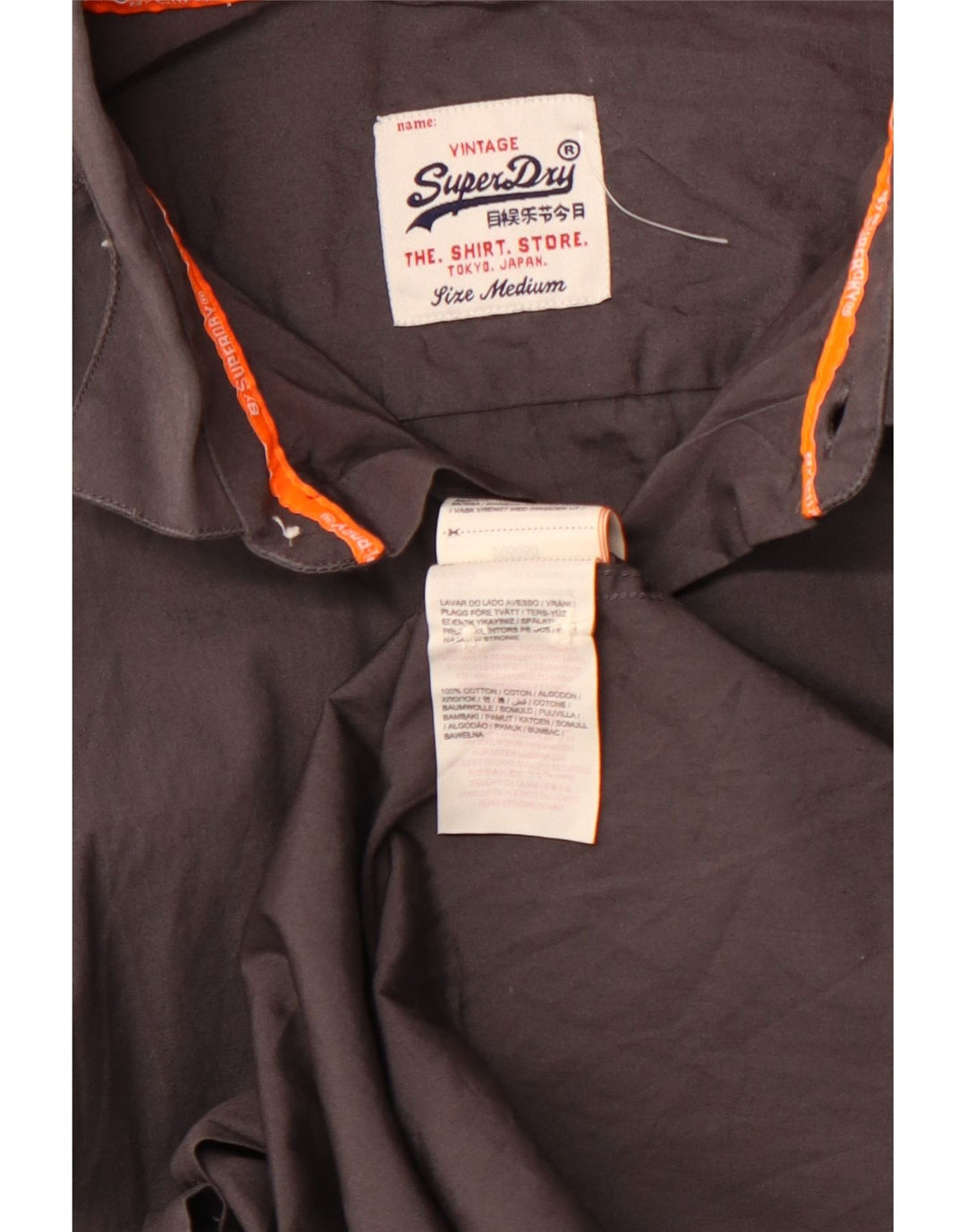 SUPERDRY Koszula męska, średnioszara, bawełniana