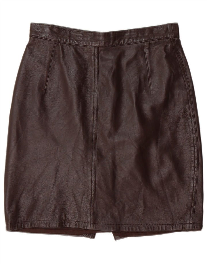 Damska spódnica skórzana VINTAGE IT 44 Medium W28 Brązowa skóra