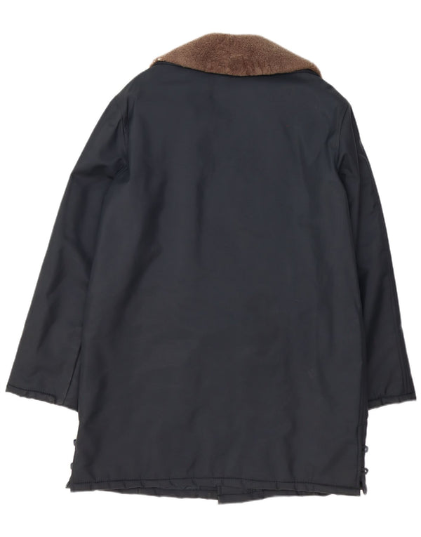 Elegancki męski płaszcz dwurzędowy UK 42 XL granatowy