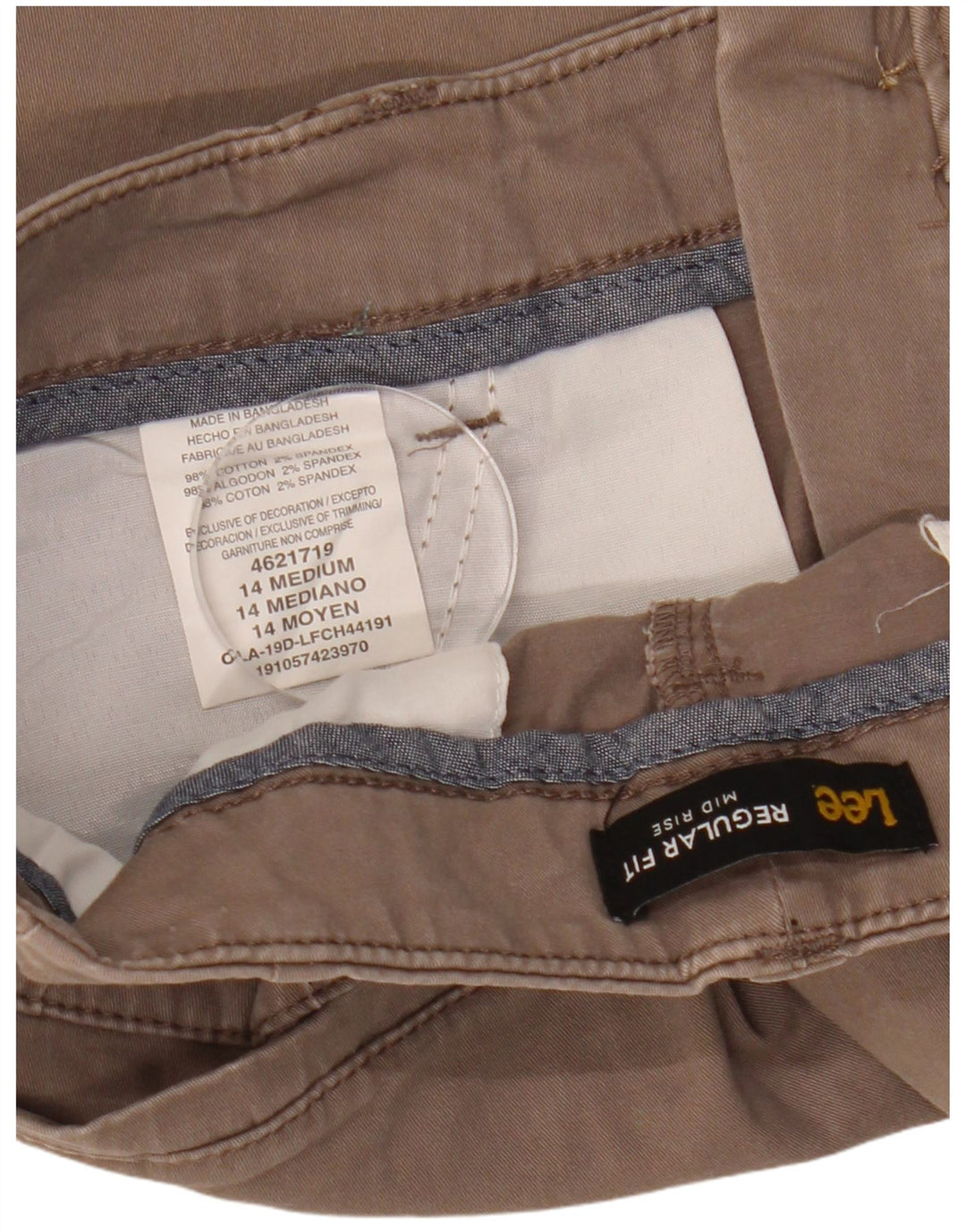 Damskie szorty codzienne LEE ze średnim stanem i regularnym krojem US 14 XL W32, szara bawełna