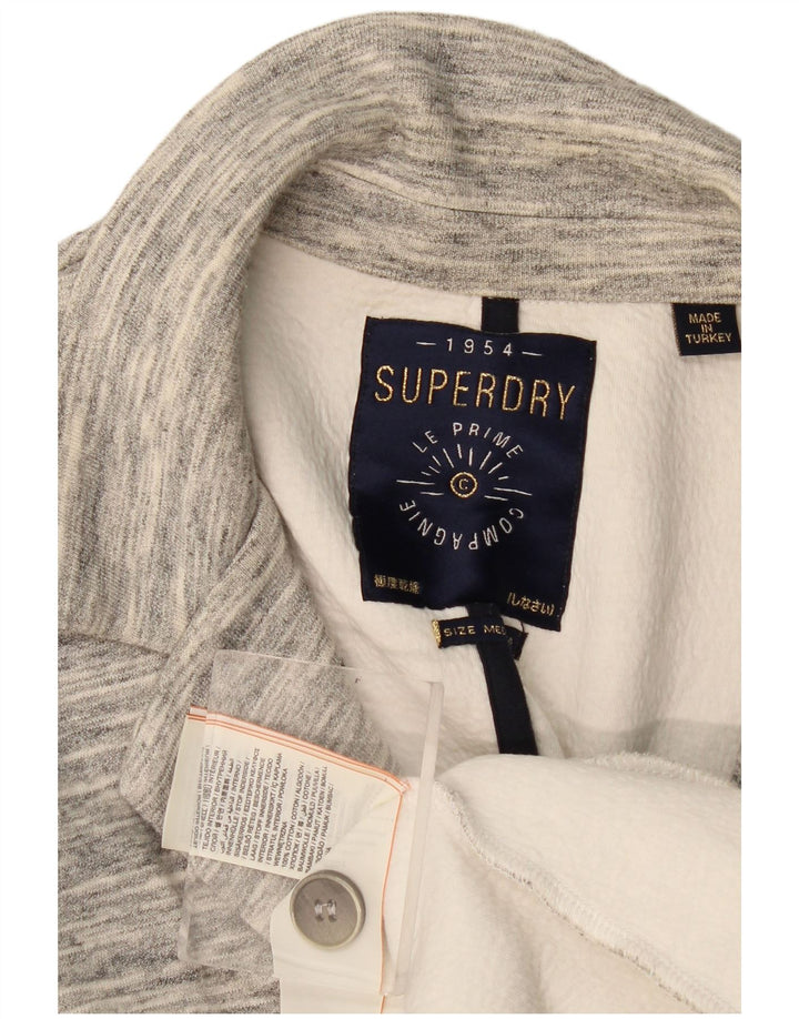 Damska marynarka Superdry zapinana na 1 guzik, UK 14, średnia, szara, bawełniana w plamki