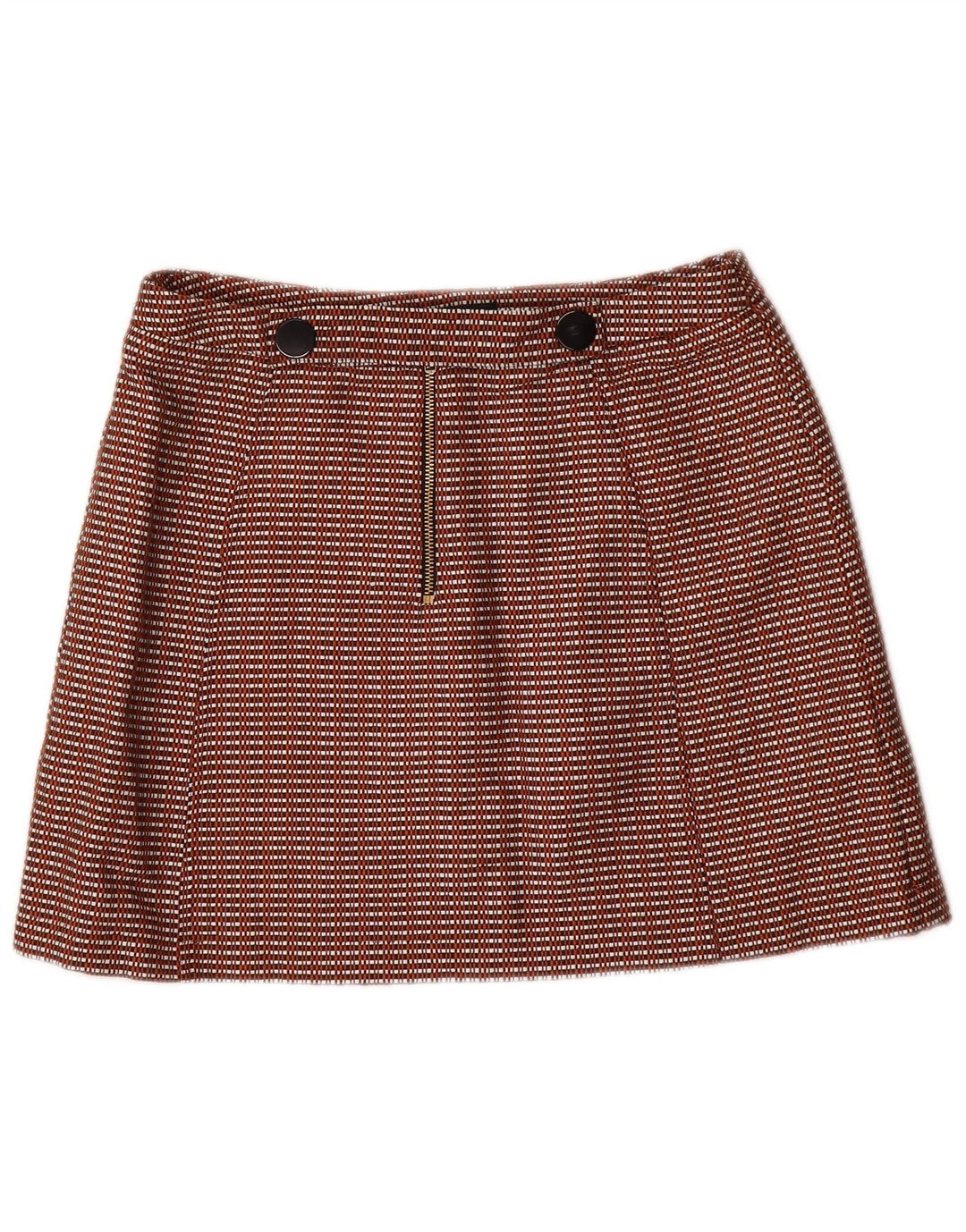 TOPSHOP Damska spódniczka mini UK 12 Medium W28 Brązowa bawełna w kratkę