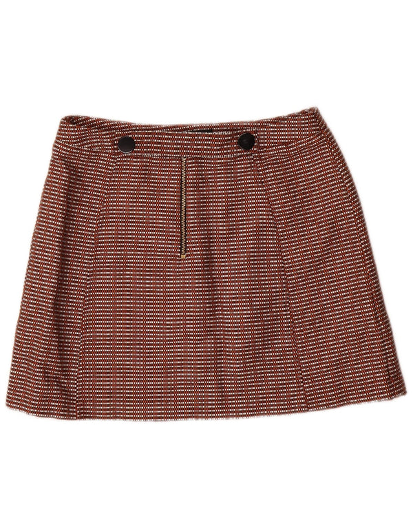 TOPSHOP Damska spódniczka mini UK 12 Medium W28 Brązowa bawełna w kratkę