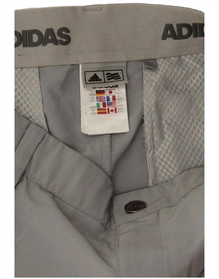 Adidas Męskie Proste Spodnie Chino W30 L28 Szary Poliester