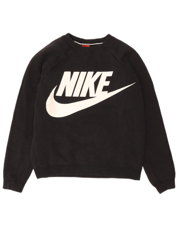 Damska bluza NIKE Crop Oversize z grafiką, UK 10, mała czarna
