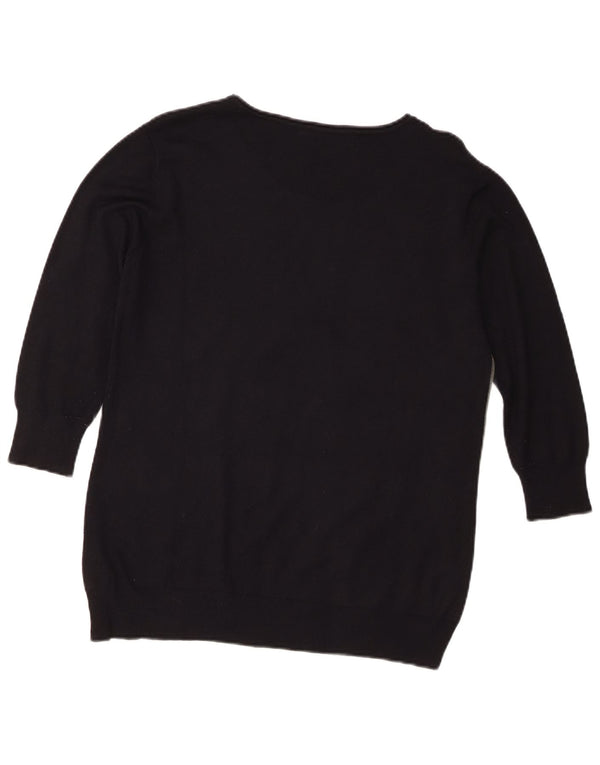 Damski sweter oversize z grafiką z dekoltem w łódkę Guess, UK 6 XS, czarny