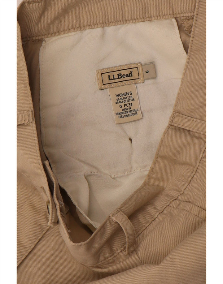 Damskie spodenki chino L.L.BEAN z wysokim stanem US 6 Medium W26, beżowa bawełna