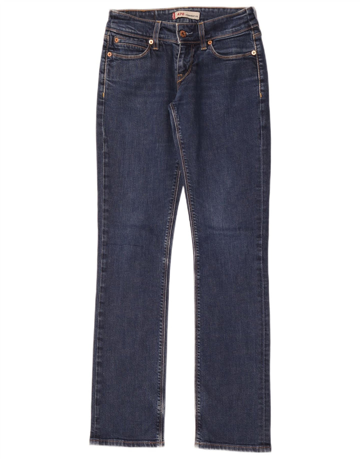 Damskie jeansy Levi's 470 Straight W28 L34 Niebieskie bawełniane