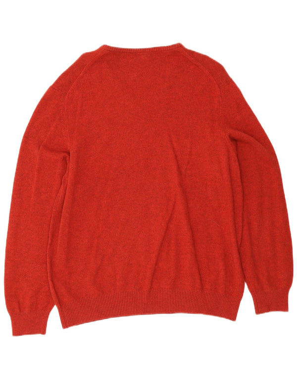 Męski sweter Massimo Dutti z dekoltem w kształcie litery V, 2XL, czerwony kaszmir