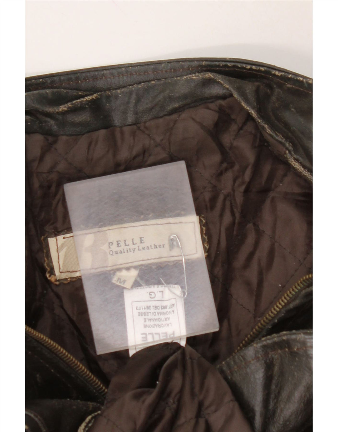 Damska kurtka skórzana VINTAGE z rękawem 3/4 UK 14, średnia brązowa skóra