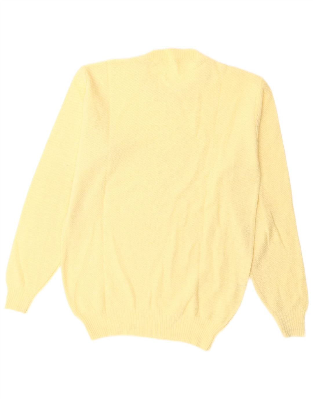 Sweter damski VINTAGE z okrągłym dekoltem UK 14 Średniej żółtej wełny