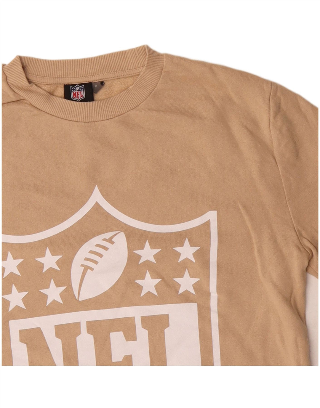 Damska bluza z grafiką NFL, UK 14, średnia beżowa bawełna