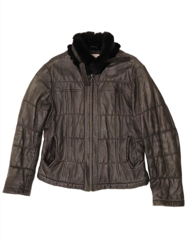 Damska kurtka skórzana Bata and More IT 48 XL Szara skóra