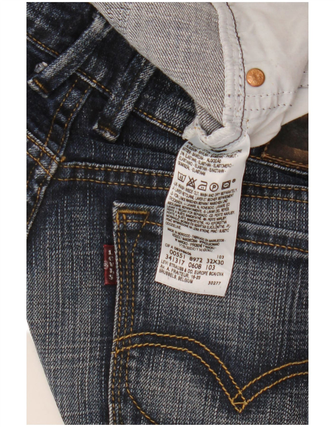 Damskie jeansy LEVI'S 551 Flared W32 L30 Granatowa bawełna