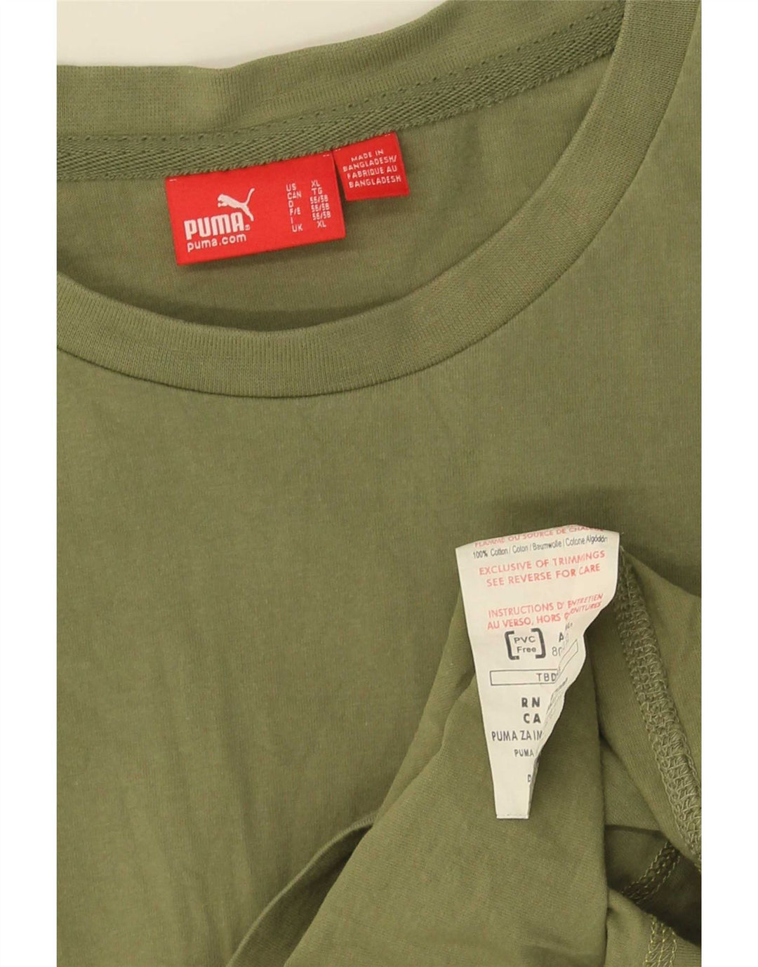 Męski graficzny top Puma z długim rękawem XL, zielony, bawełniany