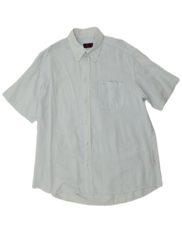 Męska koszula z krótkim rękawem Kappa 2XL niebieska lniana