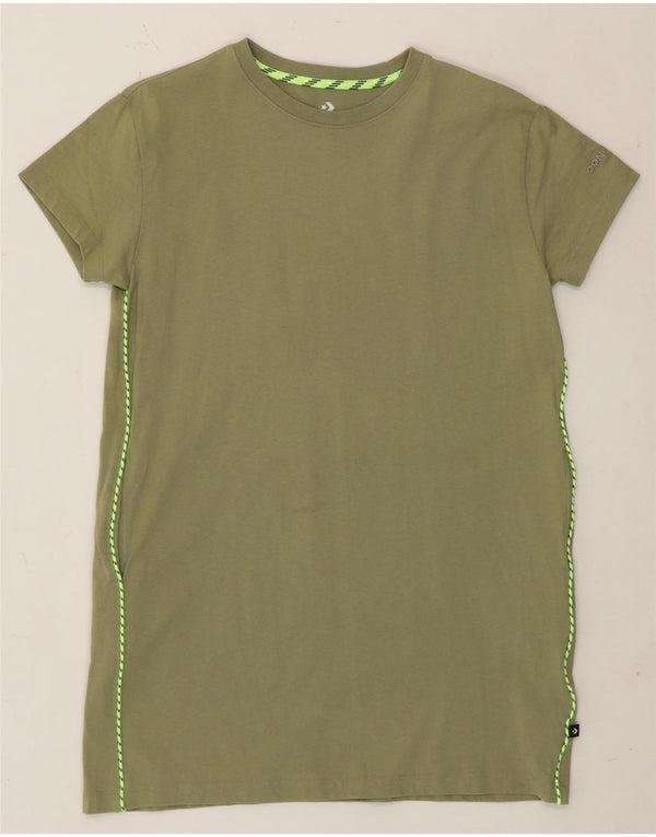 Damska sukienka t-shirtowa Converse UK 14, średnia bawełna khaki