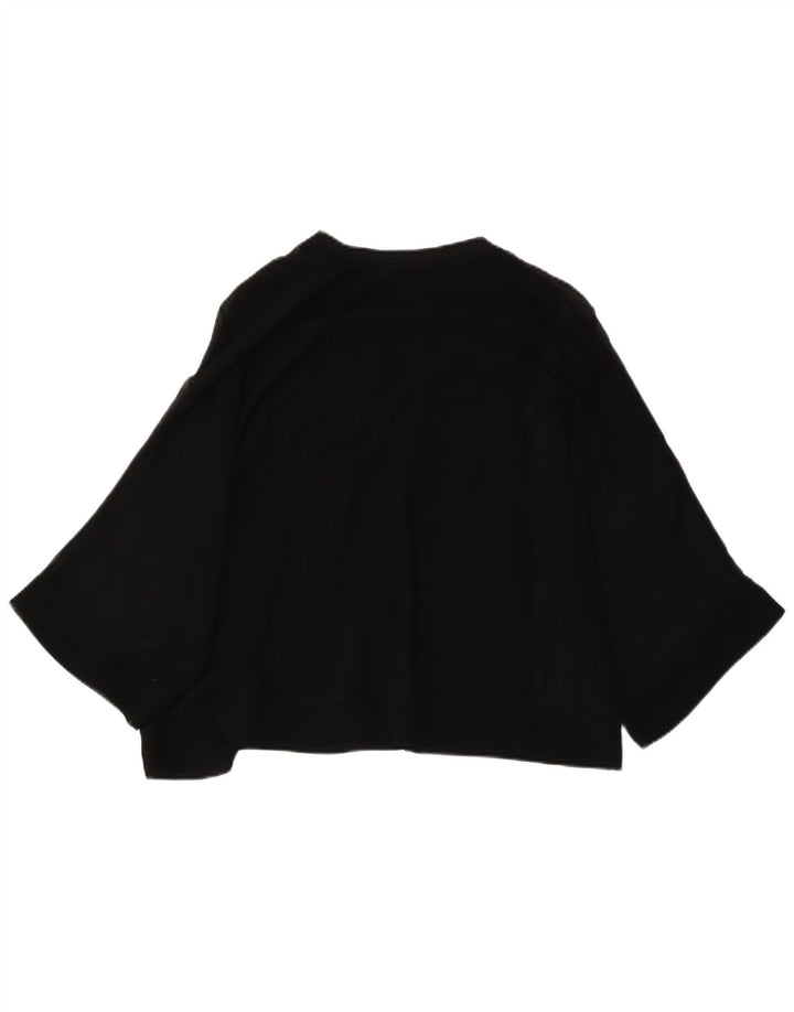 Damska bluzka oversize z rękawem 3/4 Zara, UK 6 XS, czarny poliester