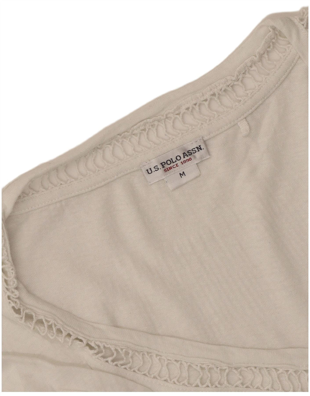 US Polo Assn. T-shirt damski Top UK 14 Średni biały