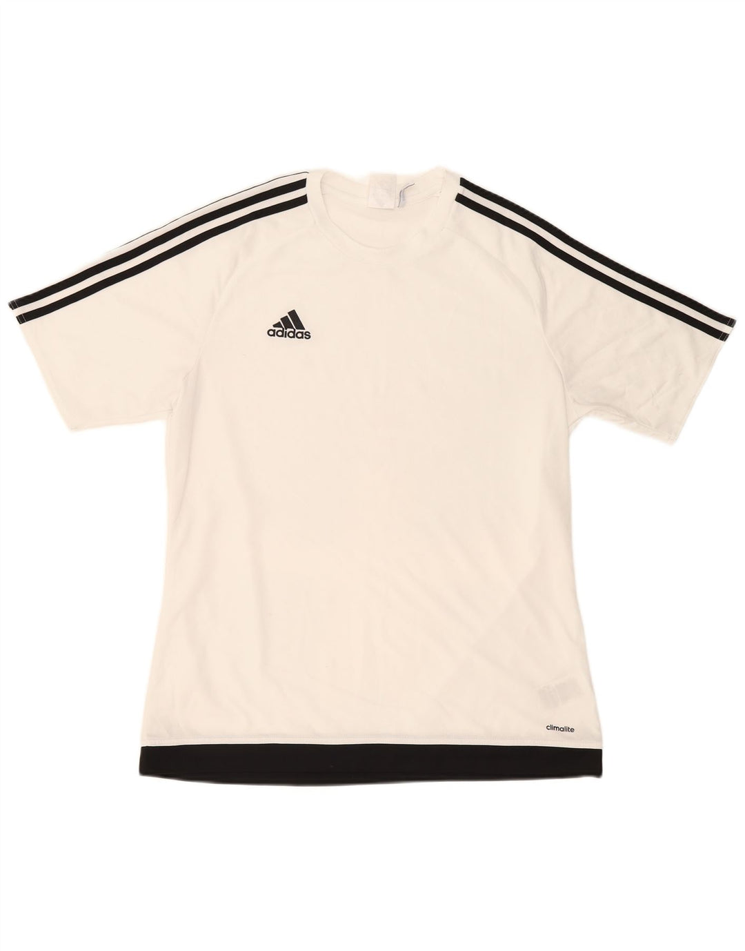 Męski T-shirt ADIDAS Climalite, duży, biały, poliestrowy blok kolorów