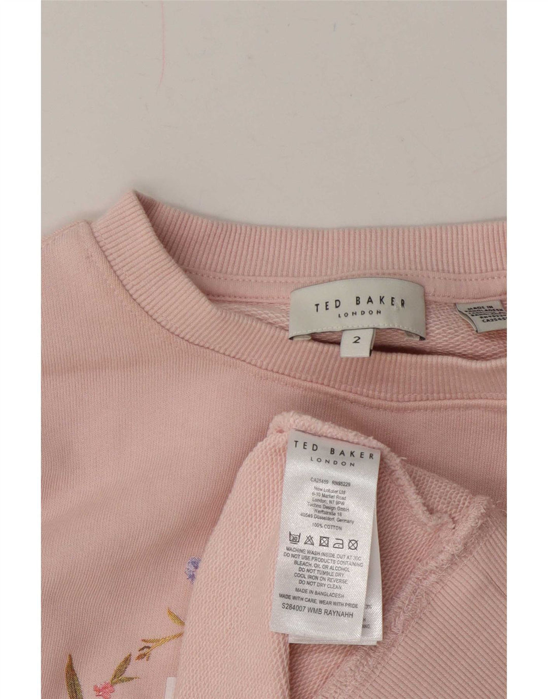 Damska bluza oversize Ted Baker Graphic, rozmiar 2, mały różowy