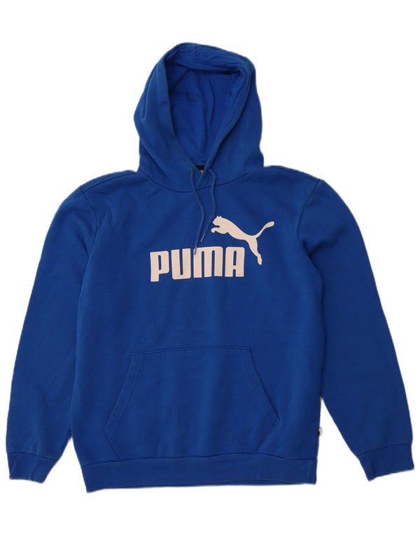 Męski sweter z kapturem i grafiką PUMA, średnioniebieski, bawełniany