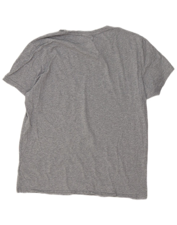 Męski T-shirt z grafiką Gant, duży, szary, bawełniany