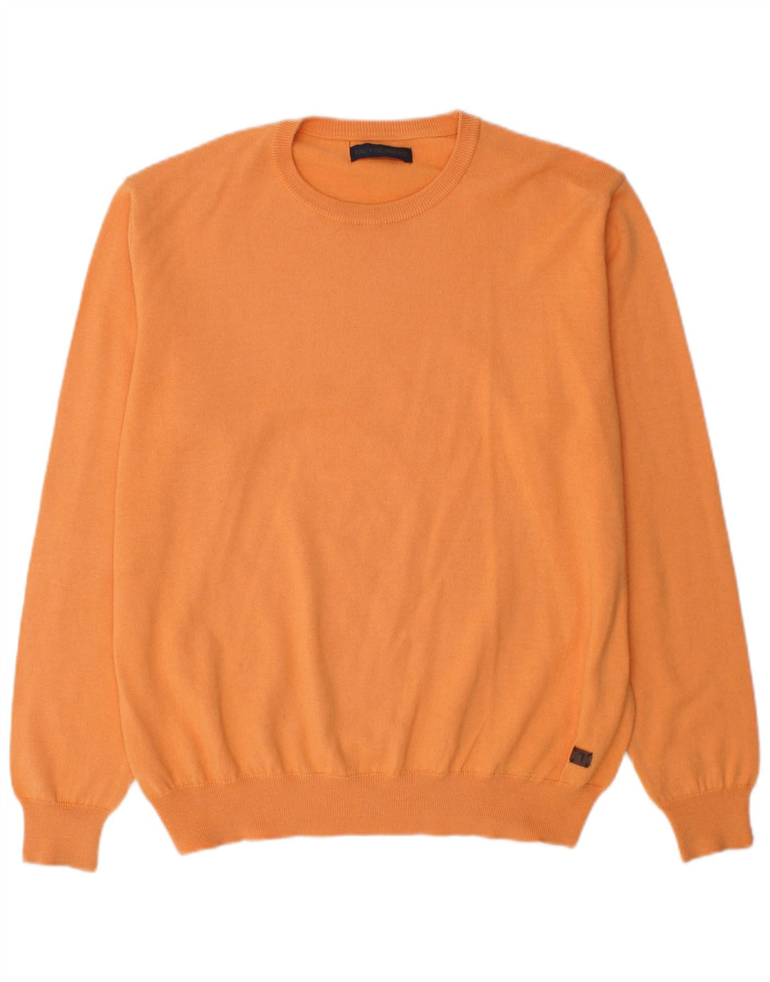 Męski sweter z okrągłym dekoltem Trussardi XL, pomarańczowa wełna