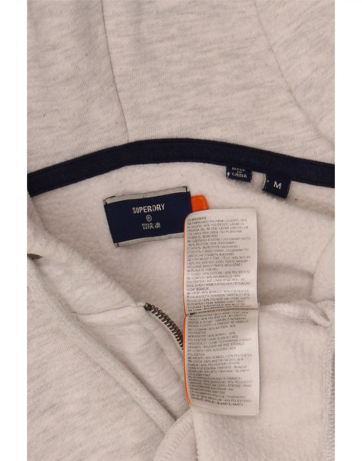 Męski sweter z kapturem i zamkiem Superdry, średnioszary, bawełniany