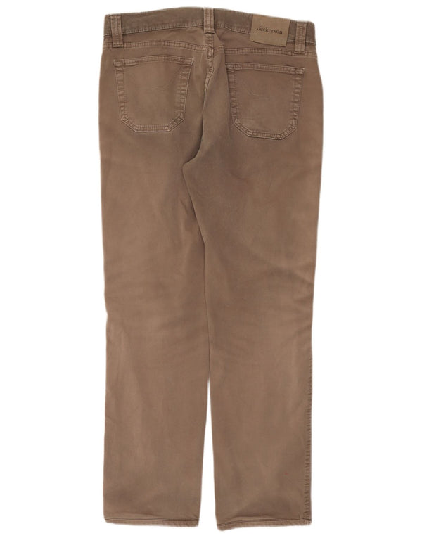 Męskie proste spodnie typu casual Jeckerson W32 L28 Szara bawełna