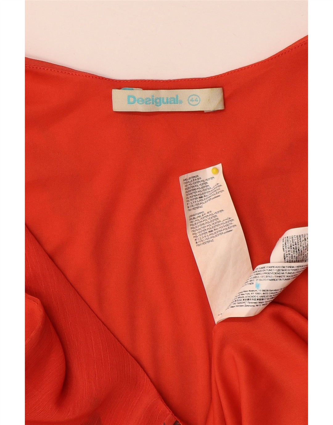 Desigual damska sukienka typu shift bez rękawów EU 44 XL, czerwony, kwiatowy poliester